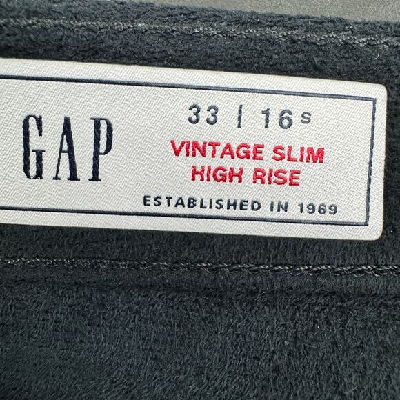 GAP Vintage Slim High-Rise Faux Vegan Leather Chic Rocker Biker Pant Women's 16S - Picture 7 of 8